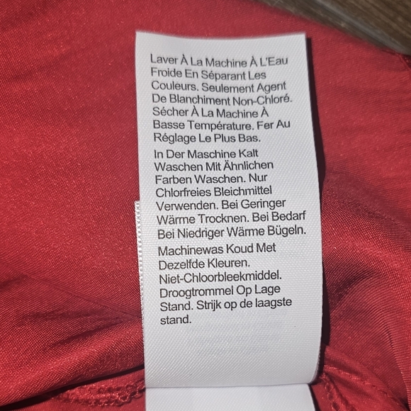 J.Crew Red Long Sleeve Tie Neck Midi Dress | Size L | Elegant Satin Look - Picture 13 of 15